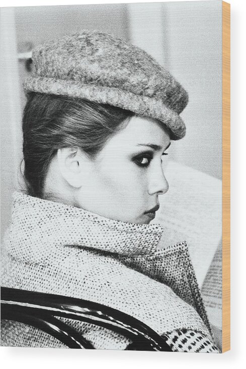 Accessories Wood Print featuring the photograph Shaun Casey Wearing A Claude Montana Cap by Arthur Elgort