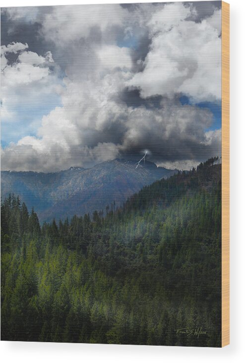 Sierra Nevada Lighting Strike Wood Print featuring the photograph Sierra Nevada Lighting Strike by Frank Wilson