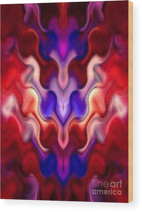 Digital Art Abstract Something There Wood Print featuring the digital art Something There by Gayle Price Thomas