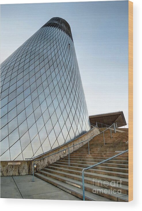 Building Wood Print featuring the photograph Stairs and Cone by Chris Anderson