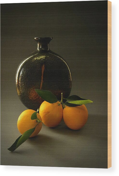 Still Life With Oranges Wood Print featuring the photograph Still Life With Oranges by Frank Wilson