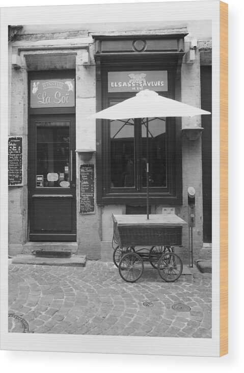 Strasbourg Wood Print featuring the photograph Street Cart by James Bethanis