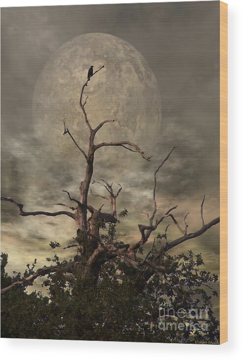 Crow Wood Print featuring the digital art The Crow Tree by Abbie Shores