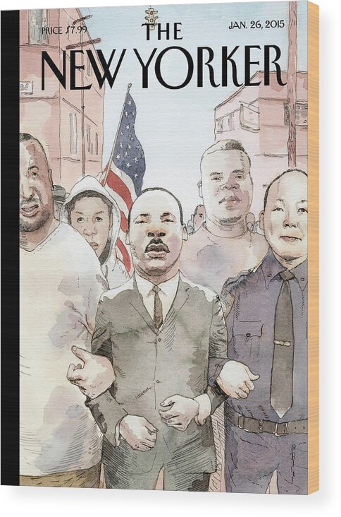 Trayvon Martin Wood Print featuring the painting The Dream Of Reconciliation by Barry Blitt