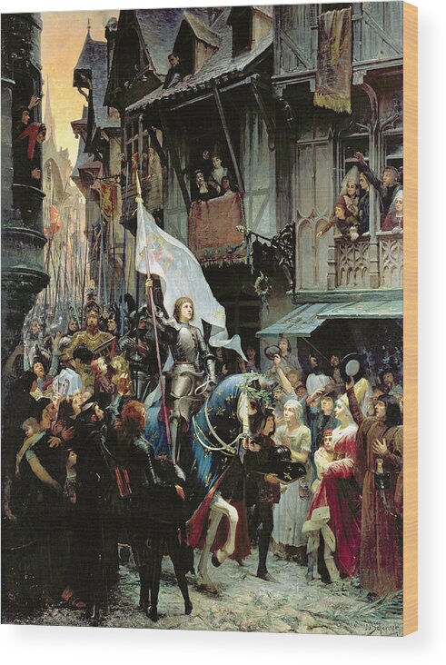 Joan Of Arc Wood Print featuring the painting The Entrance Of Joan Of Arc into Orleans by Jean-Jacques Scherrer