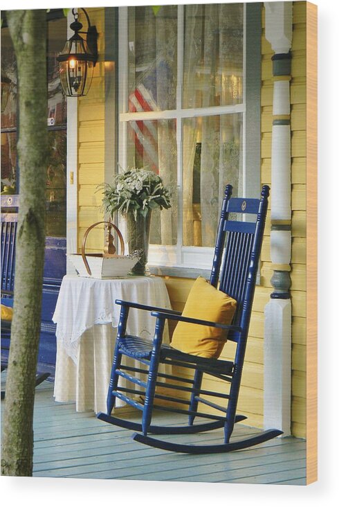 Front Porch Wood Print featuring the photograph The Front Porch by Jean Goodwin Brooks