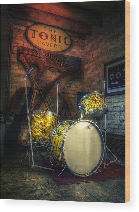 Drums Wood Print featuring the photograph The Tonic Tavern by Scott Norris