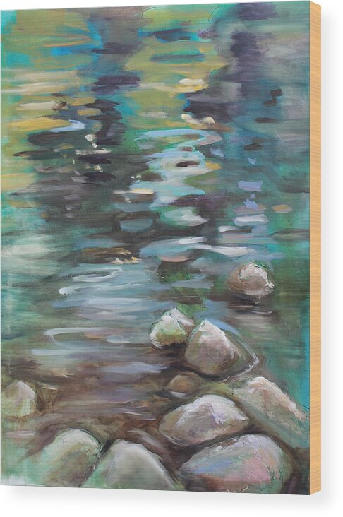 Spring Wood Print featuring the painting Tinker Creek by Susan Bradbury