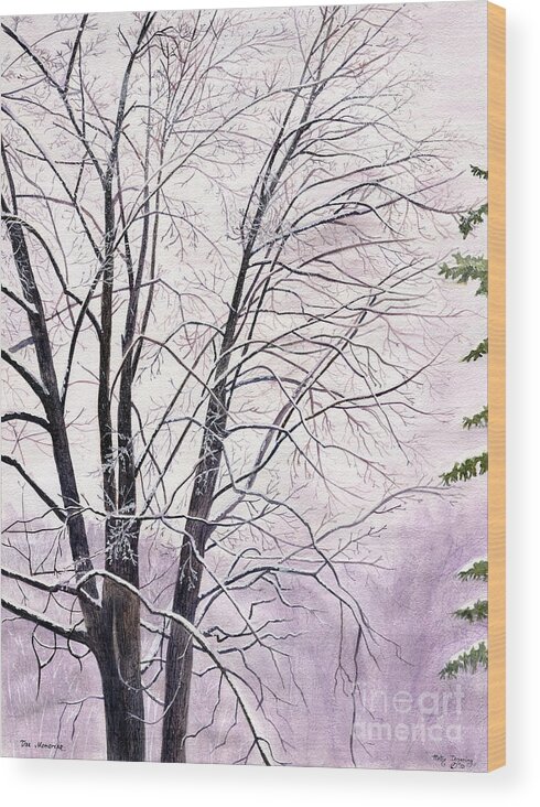 Ithaca Wood Print featuring the painting Tree Memories by Melly Terpening
