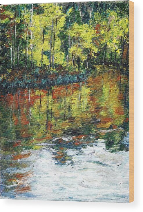 Florida Wood Print featuring the painting Turkey Creek Nature Trail by Randy Sprout