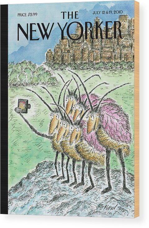 Bed Bugs Wood Print featuring the painting Big Bug City by Edward Koren