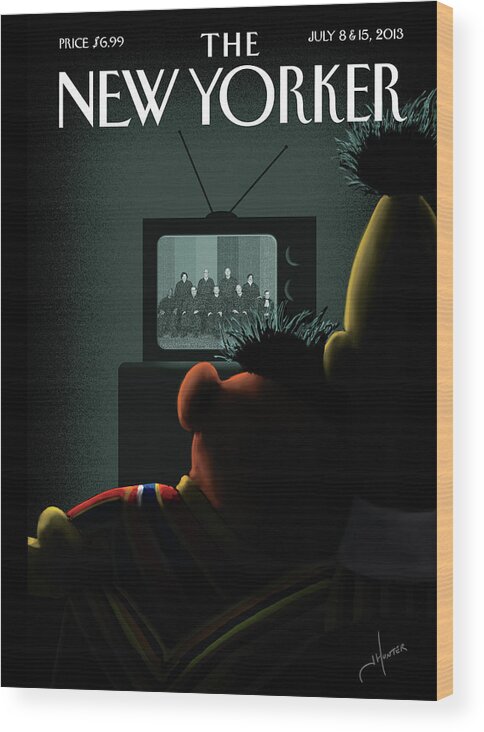 Sesame Street Wood Print featuring the painting Moment of Joy by Jack Hunter