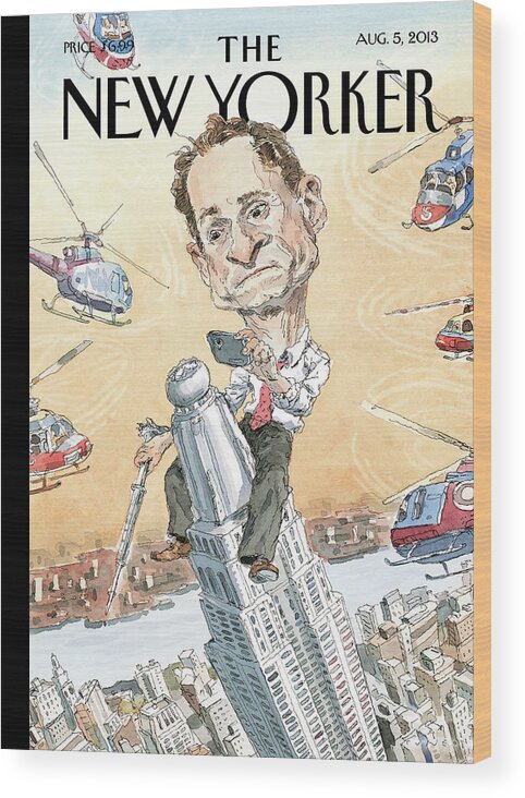 Penis Wood Print featuring the painting Carlos Danger by John Cuneo