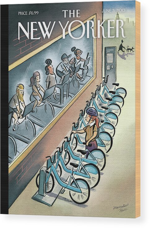 Workout Wood Print featuring the painting Urban Cycles by Marcellus Hall