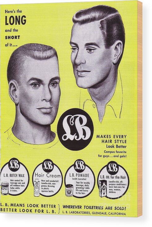 Vintage Wood Print featuring the photograph Vintage Barber Haircut Poster Floyds Barber by Action