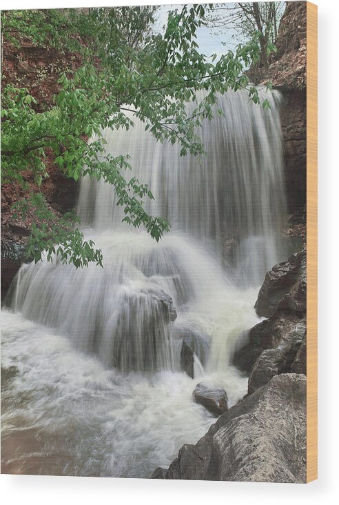 Tim Fitzharris Wood Print featuring the photograph Waterfall Tanyard Creek Bella Vista by Tim Fitzharris