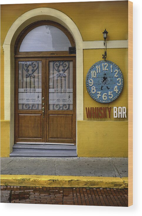 Wooden Door Wood Print featuring the photograph Whiskey Bar by Rob Tullis