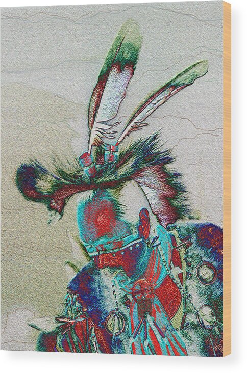 Powwow Dancer Wood Print featuring the digital art Whistle Blower by Kae Cheatham