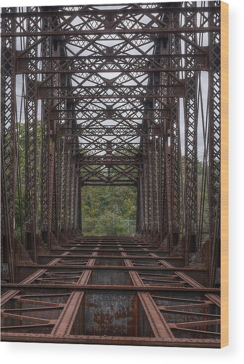 Bridge Wood Print featuring the photograph Whitford Railway Truss Bridge by Richard Reeve