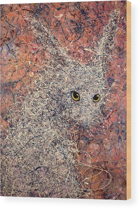 Rabbit Wood Print featuring the painting Wild Hare by James W Johnson