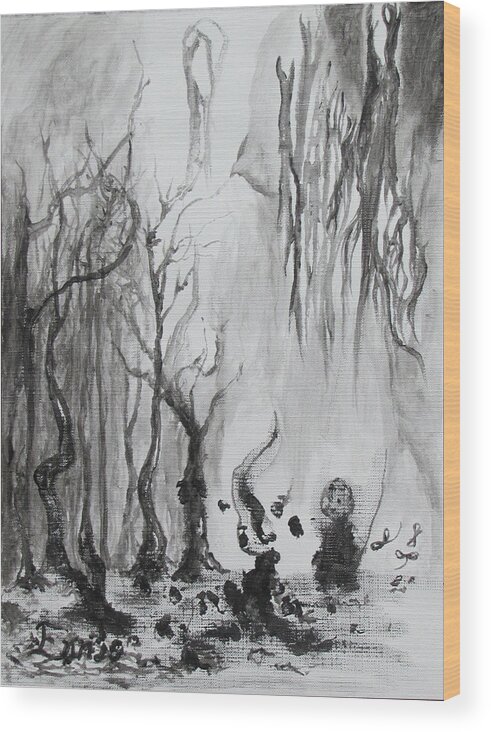 Ennis Wood Print featuring the painting Woods Got Imps by Christophe Ennis