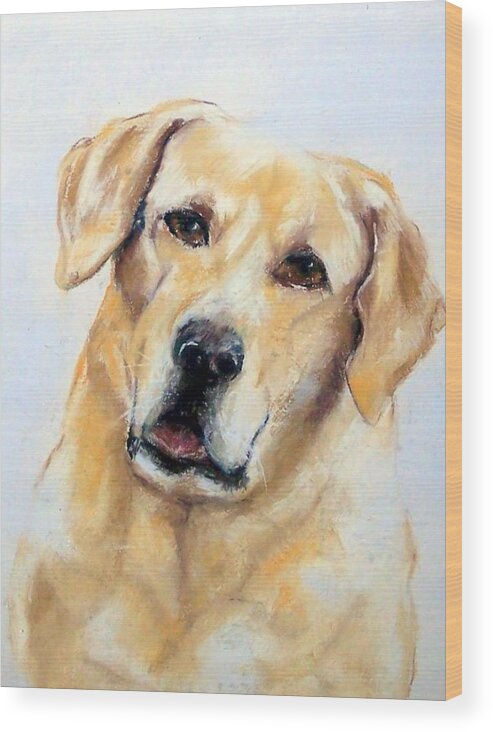 Dog Wood Print featuring the painting Yelby by Jodie Marie Anne Richardson Traugott     aka jm-ART
