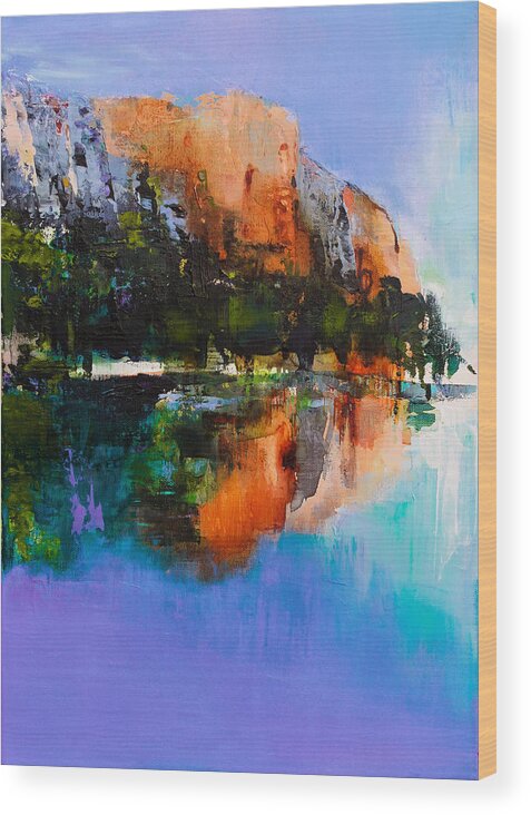 Yosemite Wood Print featuring the painting Yosemite Valley by Elise Palmigiani
