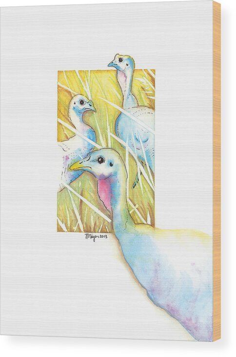 Wildlife Wood Print featuring the painting Young Ones by JA Mager