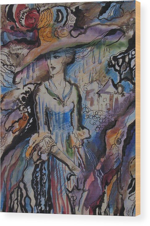 Woman Wood Print featuring the painting Remember me in 1776 yes that was me by Valentina Plishchina