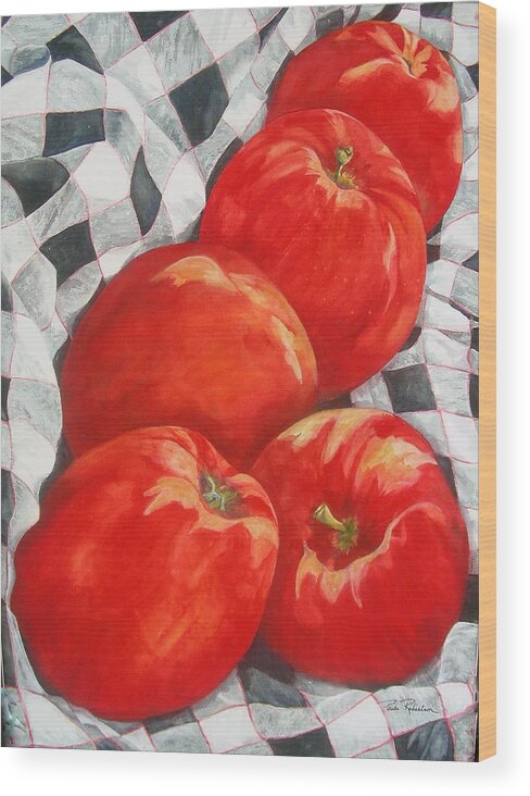 Paintings Wood Print featuring the painting Big Reds by Paula Robertson