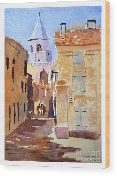 Tower Wood Print featuring the painting St Martin's Tower France by Godwin Cassar