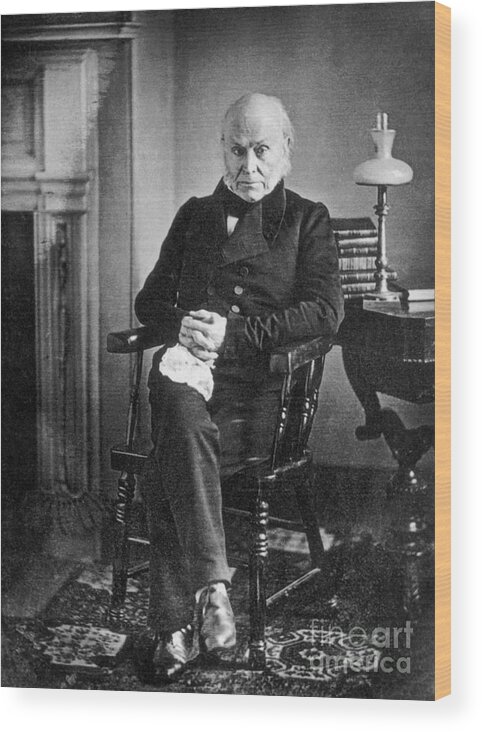 America Wood Print featuring the photograph John Quincy Adams, 6th American #2 by Photo Researchers