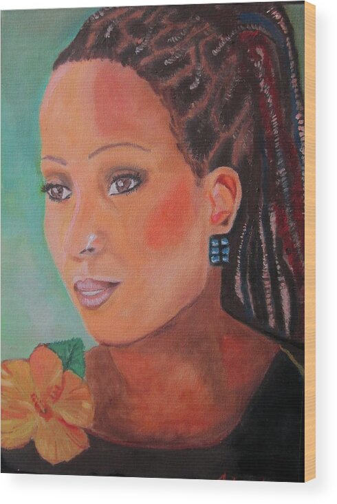 Singer Wood Print featuring the painting Alison Hinds by Jennylynd James