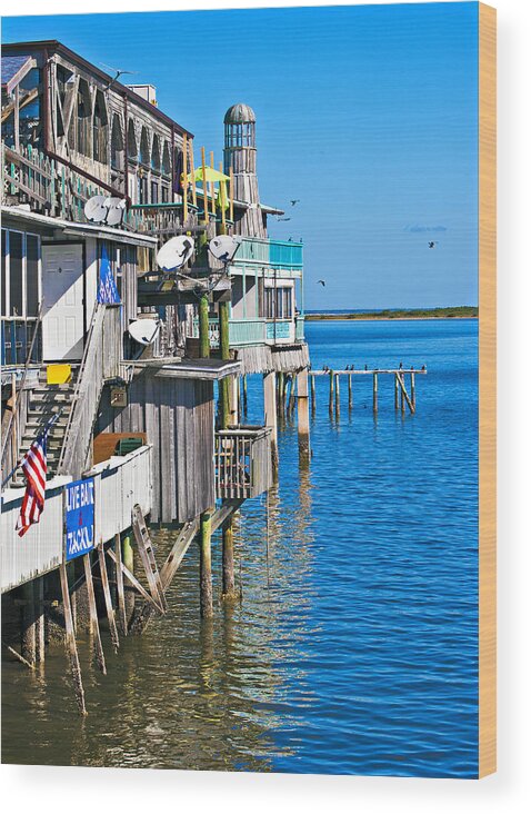 Blue Wood Print featuring the photograph Always Blue - Cedar Key by Donna Proctor