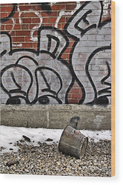 Graffiti Wood Print featuring the photograph Buckets by Terry Doyle