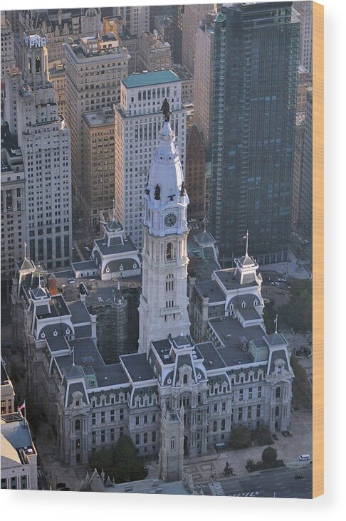 City Hall Broad St & Market St Philadelphia Pennsylvania 19107 Wood Print featuring the photograph City Hall Broad St and Market St Philadelphia Pennsylvania 19107 by Duncan Pearson