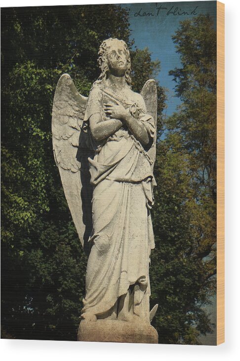 Cemetery Wood Print featuring the photograph Don't Blink by Dark Whimsy