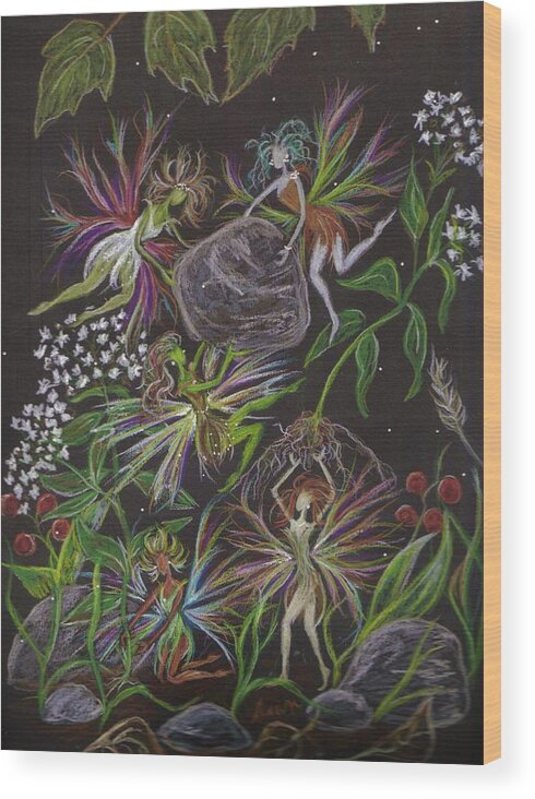 Garden Wood Print featuring the drawing Get Outta My Way Coming Through by Dawn Fairies