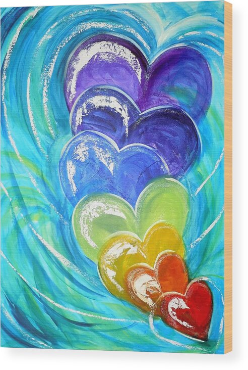 Prophetic Art Wood Print featuring the painting God's Pure Love by Deb Brown Maher