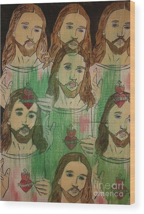 Jesus Wood Print featuring the painting Jesus by Samantha Lusby