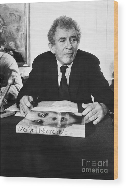 1973 Wood Print featuring the photograph Norman Mailer (1923-2007) by Granger