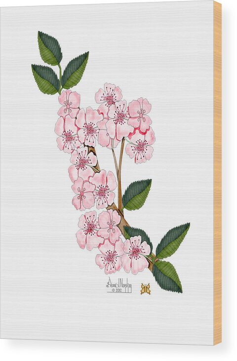 Anne Norskog Wood Print featuring the painting Plum Beautiful by Anne Norskog