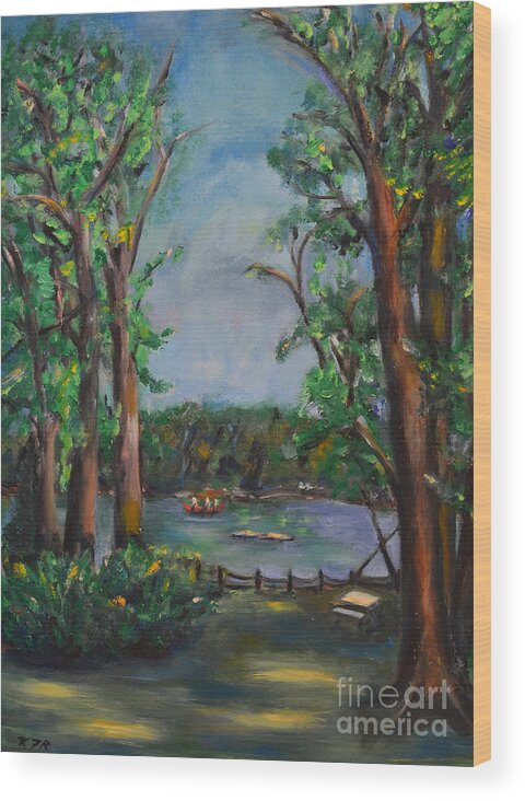 Art Wood Print featuring the painting Riverbend Park by Karen Francis