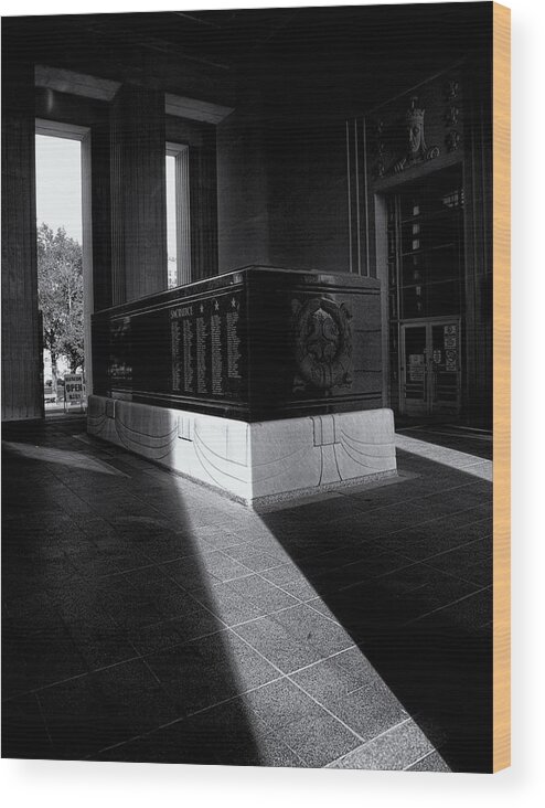 Saint Louis Soldiers Memorial Wood Print featuring the photograph Saint Louis Soldiers Memorial Black and White by Joshua House
