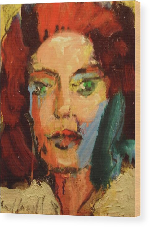 Portraits Wood Print featuring the painting Susan by Les Leffingwell