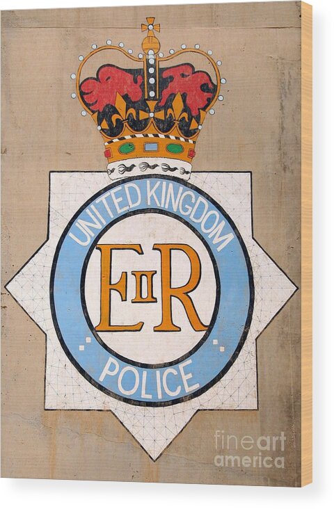 British Wood Print featuring the photograph UK Police Crest by Unknown