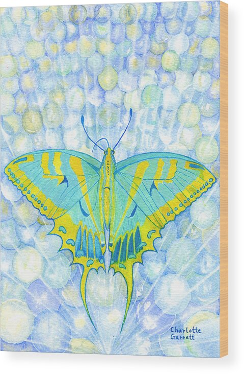 Butterfly Art Wood Print featuring the painting Unity Butterfly by Charlotte Garrett