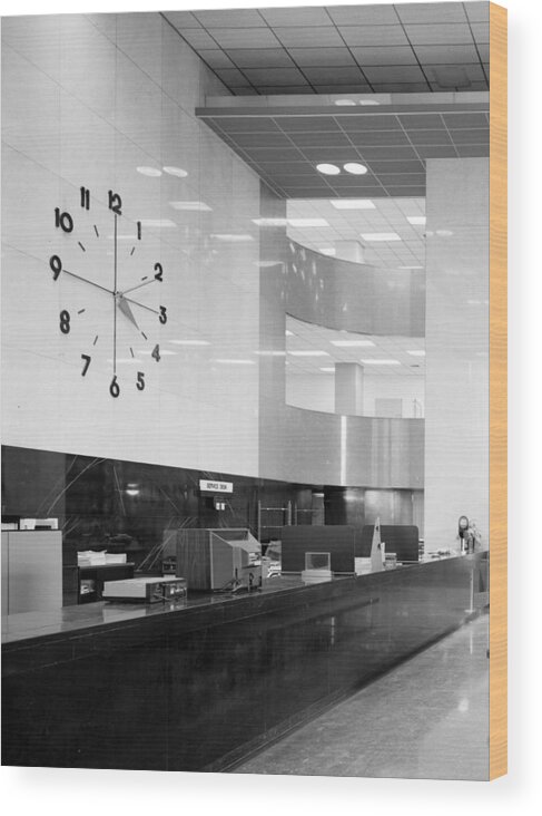 Wall Clock, Philadelphia Saving Fund Wood Print by Everett - Everett On  Demand