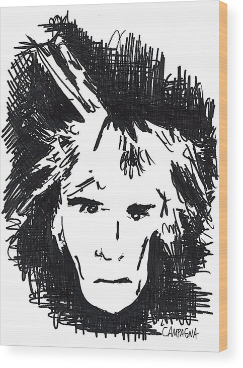  Wood Print featuring the painting Warhol by Teddy Campagna