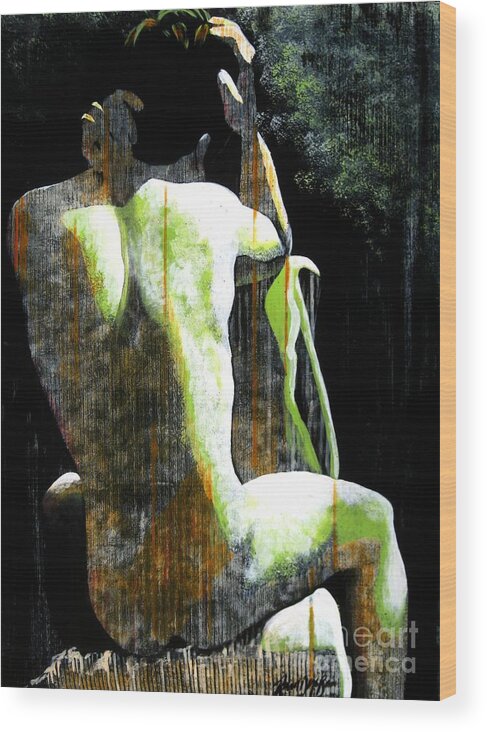Contemplative Wood Print featuring the painting Whats Next by Robert D McBain